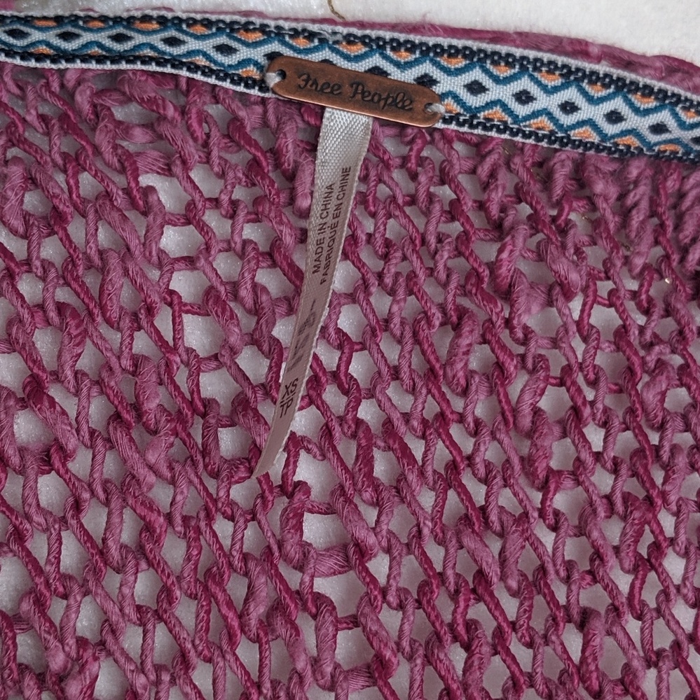 Free People Vertigo Pullover Sweater Pink Boho - Picture 7 of 11